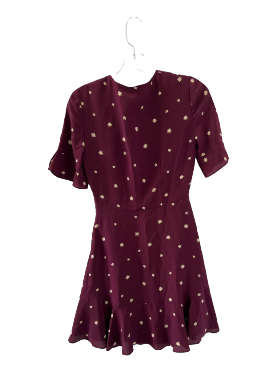 Madewell • Madewell Size Est Small Maroon Silk Stars Mini Dress ...